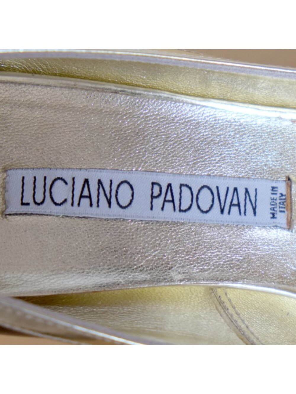 Luciano Padovan black and gold lamé leather shoes - Picture 9 of 15
